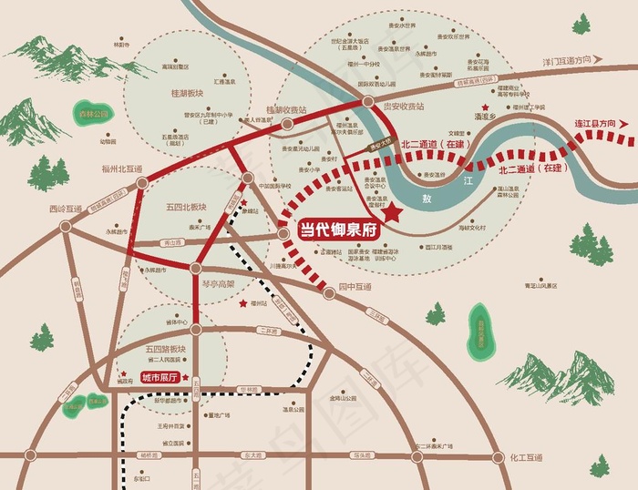 房地产区位图图片ai矢量模版下载