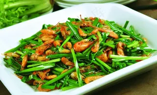 韭菜炒河虾图片