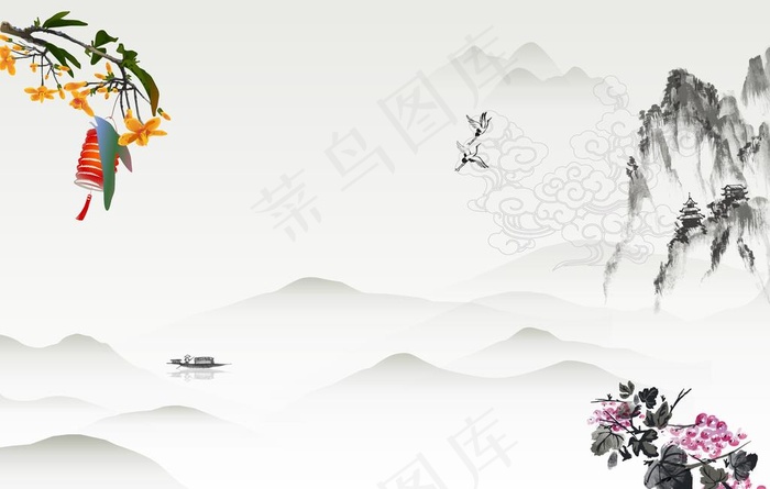 中国风背景图片ai矢量模版下载