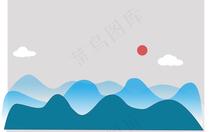 山与云图片ai矢量模版下载