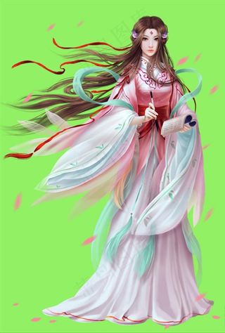 手绘古装美女图片