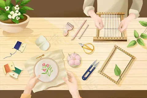 手工刺绣插画图片 手工刺绣插画图片