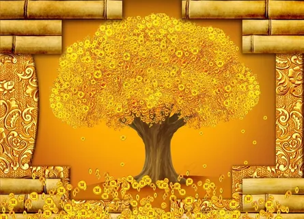 摇钱树背景墙图片