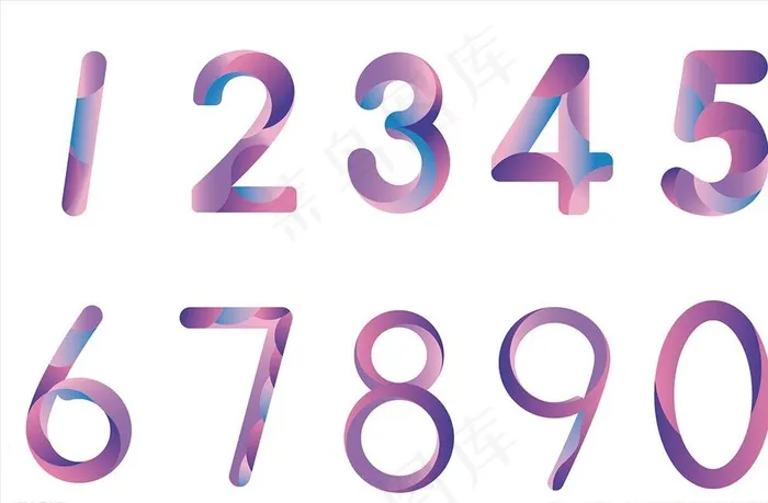 酷炫数字 艺术字 炫彩数字图片ai矢量模版下载