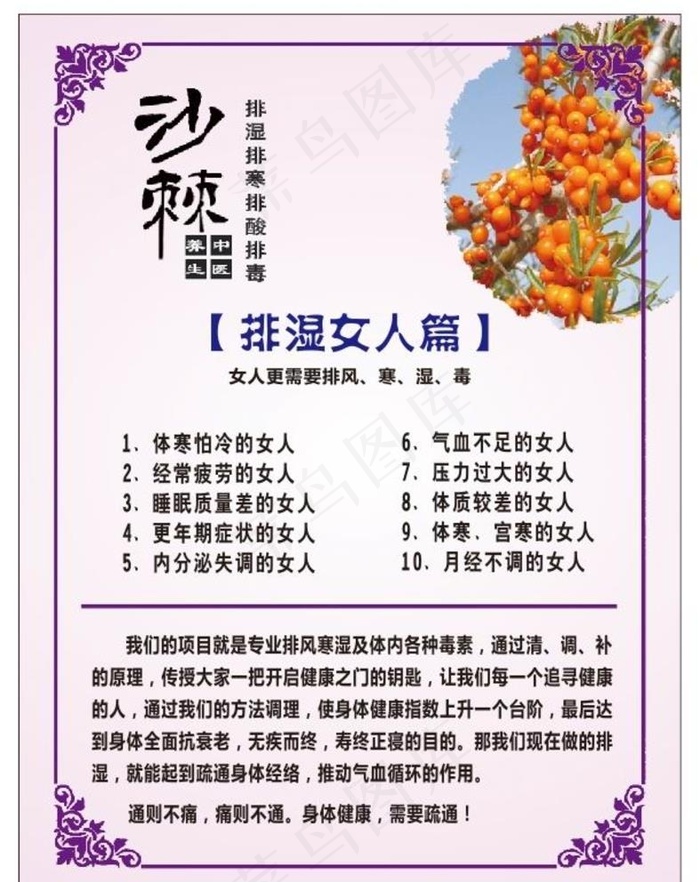 沙棘排毒    排湿女人篇图片cdr矢量模版下载