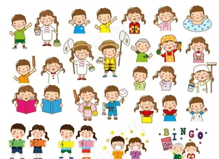 32款可爱儿童设计矢量素材图片