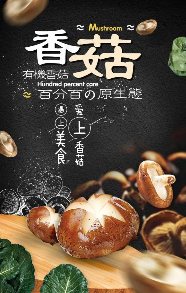 原生态香菇海报图片(3543X5315(DPI:150))psd模版下载