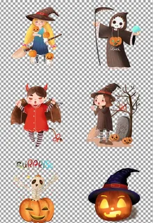 万圣节可爱装饰插图图片