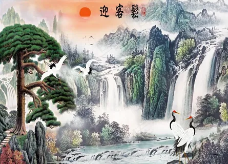 迎客松装饰画图片 迎客松装饰画图片