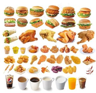 汉堡 可乐 薯条 炸鸡 素材图片