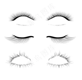细长错乱假睫毛素材图片