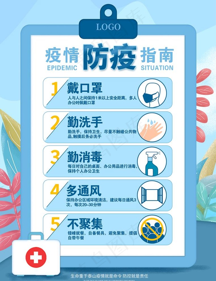 疫情防护指南 超市图片(297X420)cdr矢量模版下载
