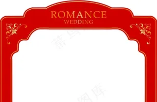 红色婚礼拱门图片