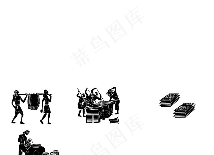 古代炼胶人图片ai矢量模版下载