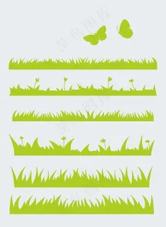 草地剪影图片