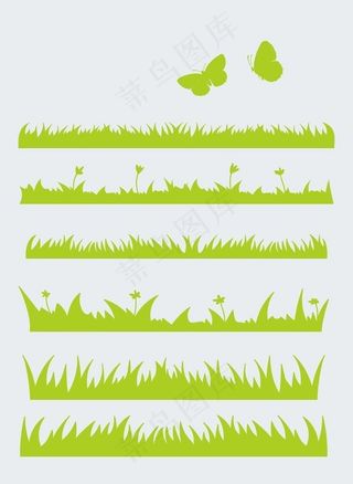 草地剪影图片