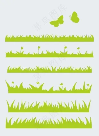 草地剪影图片