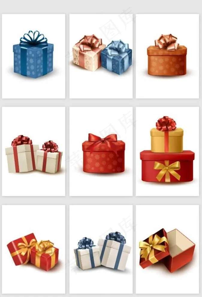 礼品盒子图片ai矢量模版下载
