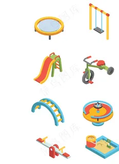 2.5D卡通矢量手绘儿童游乐园图片