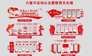 不忘初心主题教育文化墙图片
