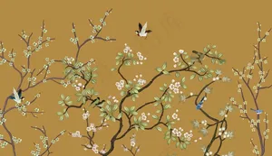 背景墙燕子梅花壁纸壁画图片