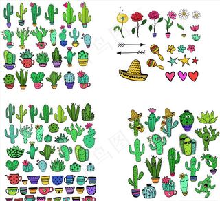 手绘可爱仙人掌素材图片