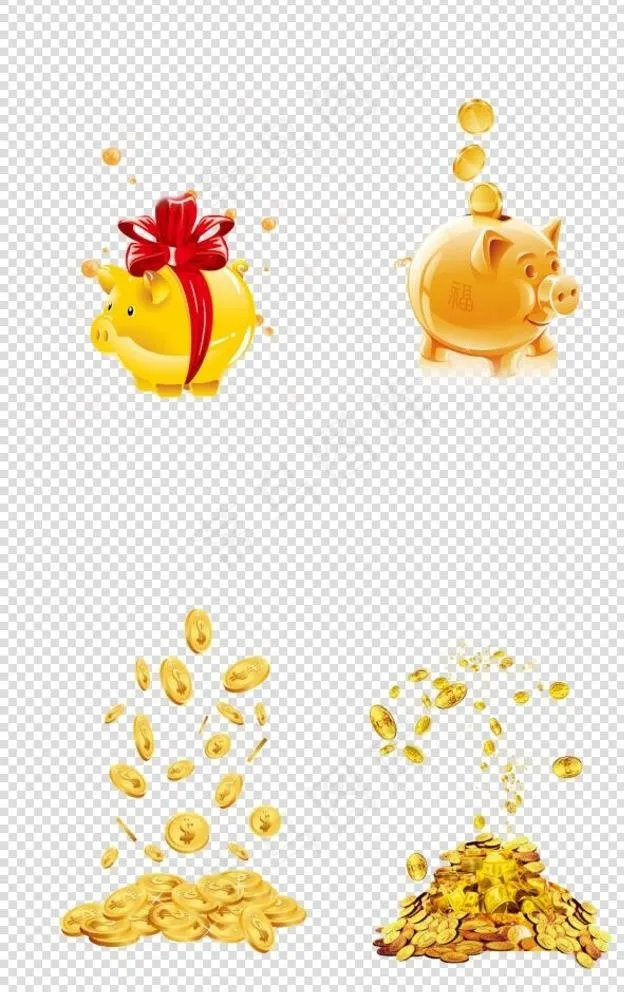 金币 金猪 储蓄图片(1026X1566(DPI:300))psd模版下载