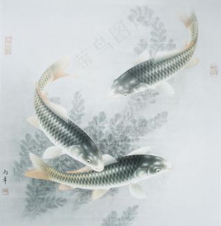 路雨年工笔鱼类选集图片