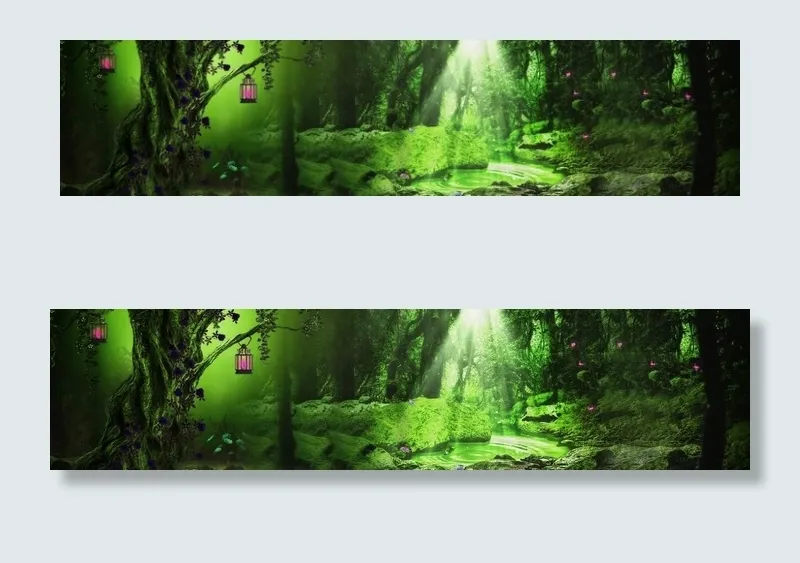 童话文艺绿色草本精华丛林背景图片psd模版下载