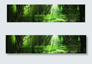 童话文艺绿色草本精华丛林背景图片