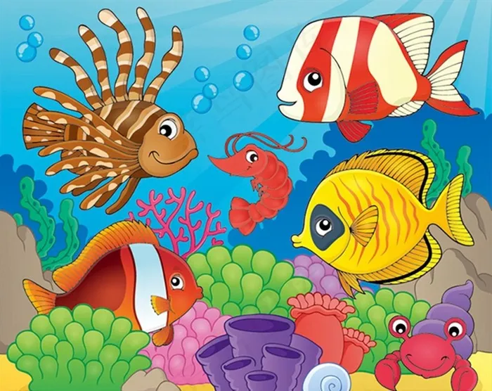 卡通海底世界图片ai矢量模版下载