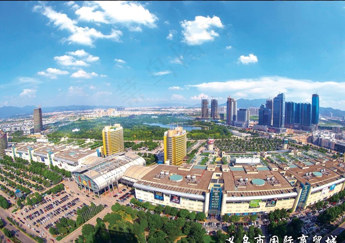 义乌文化国际商贸城航拍图图片