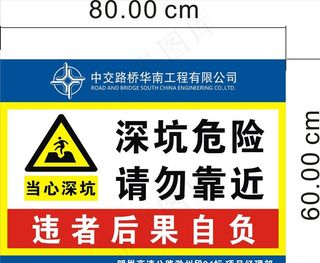 深坑危险 请勿靠近图片