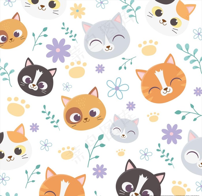 手绘卡通猫图片