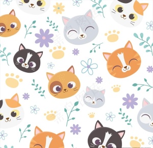 手绘卡通猫图片