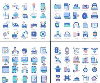 100个AI智能技术矢量图标图片