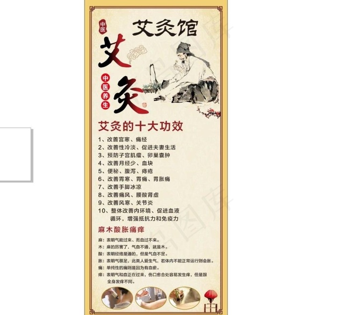 艾灸展架图片(210X297)cdr矢量模版下载