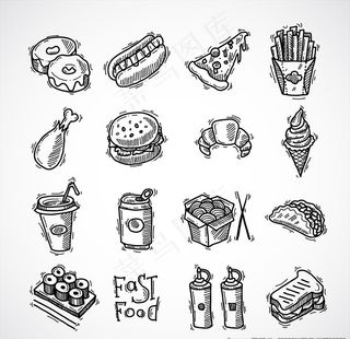 收回快餐图标ICON设计图片