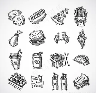 收回快餐图标ICON设计图片