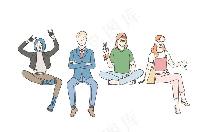 简约人物生活形象插画图片eps,ai矢量模版下载