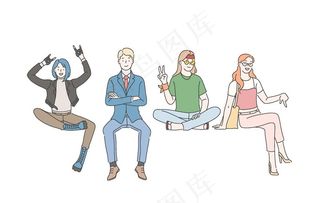 简约人物生活形象插画图片