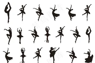 矢量舞女剪影图片