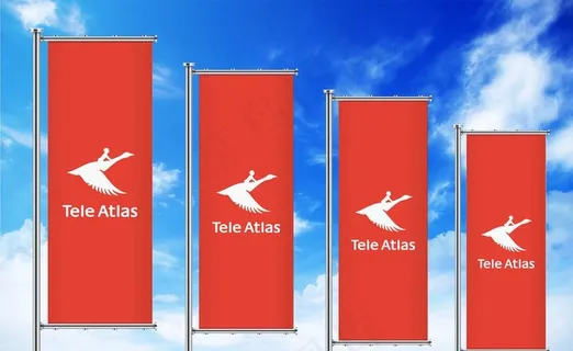 竖道旗样机素材图片