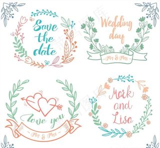 彩绘婚礼花环图片