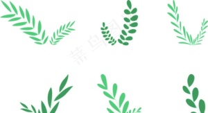绿色植物青草叶子矢量免抠素材图片