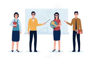 矢量卡通科学实验人物图片