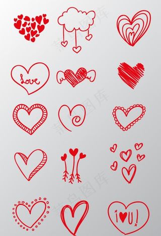 卡通心形图片