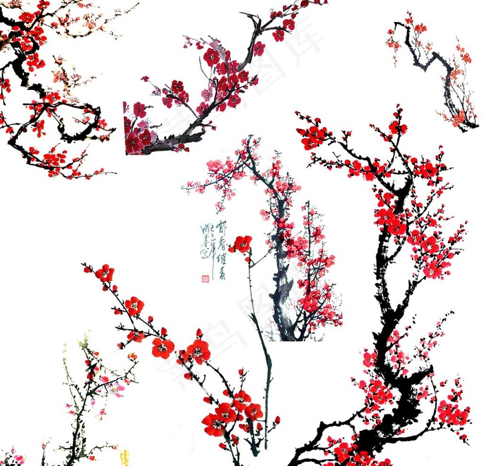 梅花图片psd模版下载