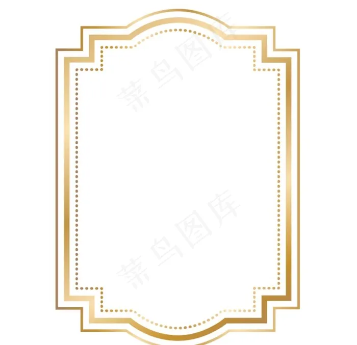 金色复古边框图片ai矢量模版下载
