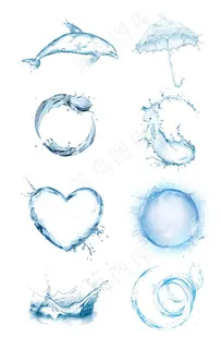 创意水花免抠PNG元素图片